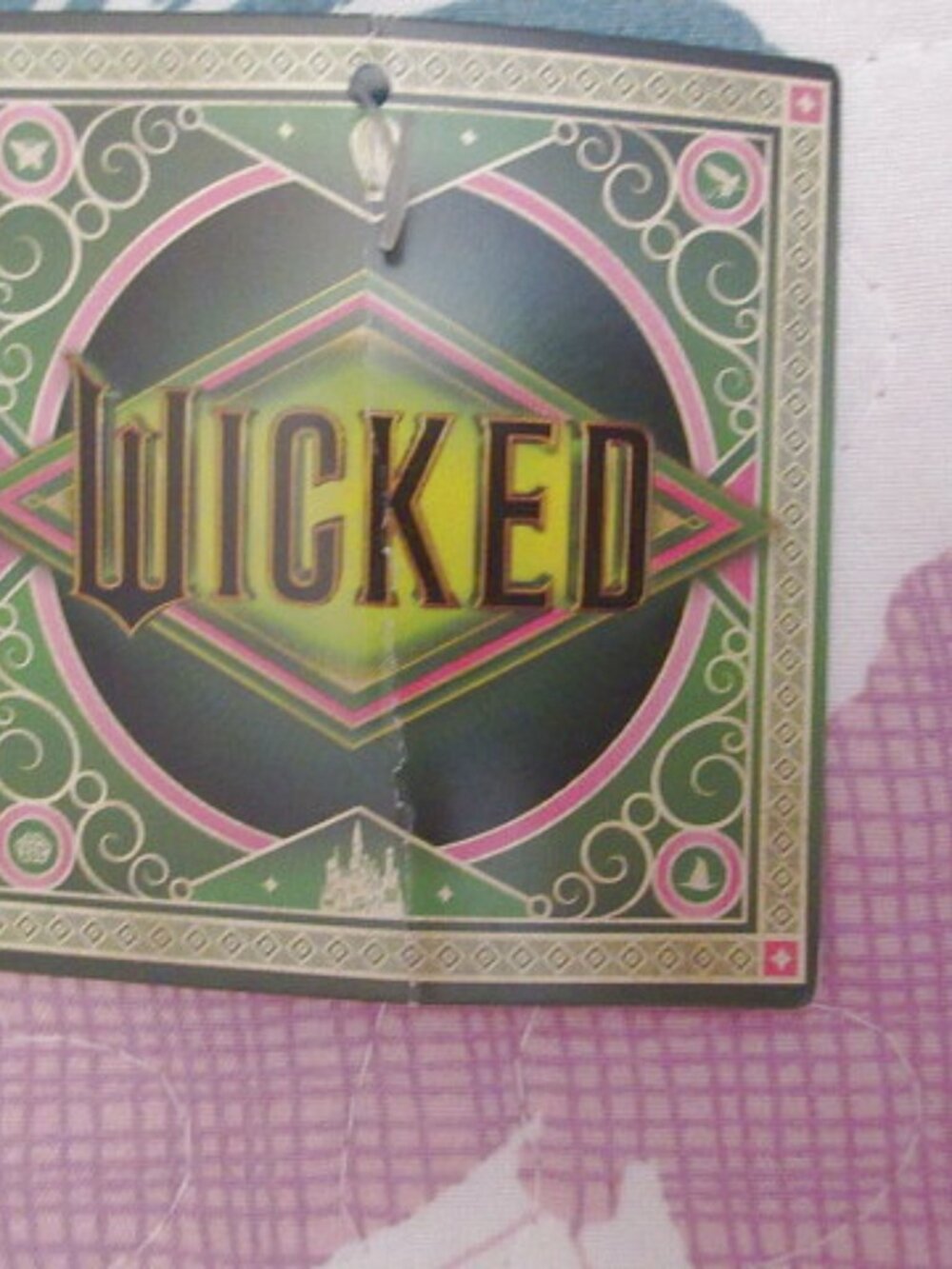 Wicked Emerald City Bomber Jacket Size M Glitter Embroidered Oversized Varsity - Picture 10 of 11